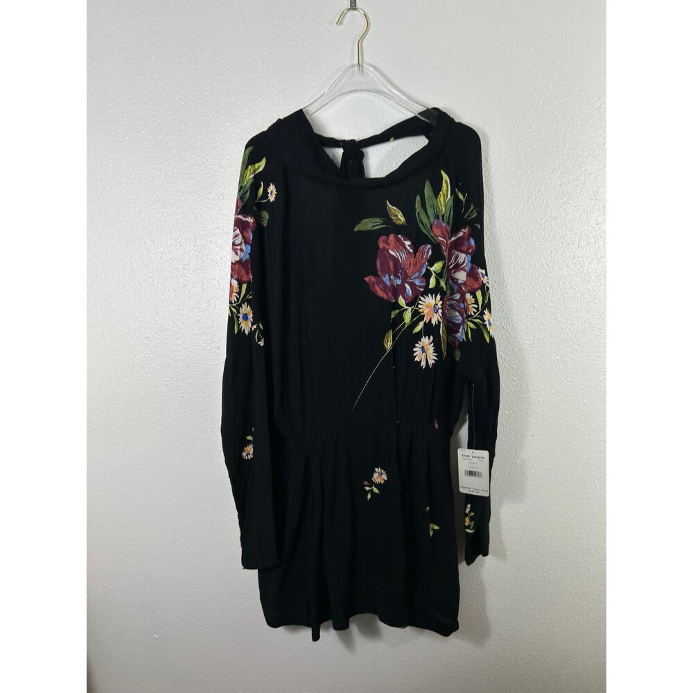 Free People NWT Gemma Floral Tunic Black Large Boho Whimsical - Picture 5 of 10